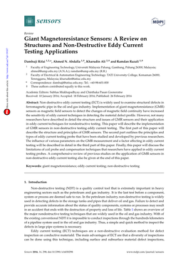 Giant Magnetoresistance Sensors: a Review on Structures and Non-Destructive Eddy Current Testing Applications