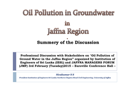 Oil Pollution in Groundwater of Jaffna Region.Pdf