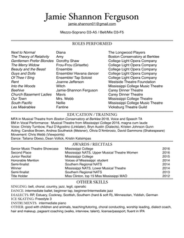 JSF Theater Resume Website