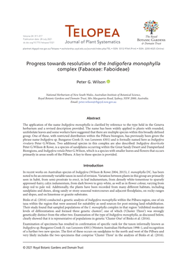 Indigofera Monophylla Complex (Fabaceae: Faboideae)