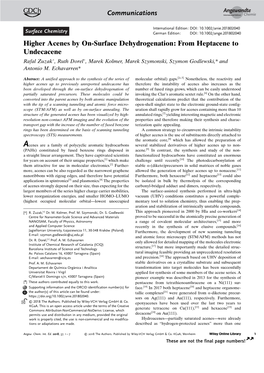 Higher Acenes by On‐Surface Dehydrogenation: from Heptacene to Undecacene