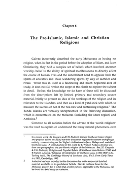 The Pre-Islamic, Islamic and Christian Religions