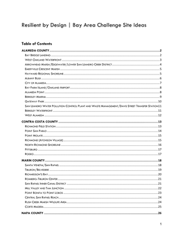 Resilient by Design | Bay Area Challenge Site Ideas