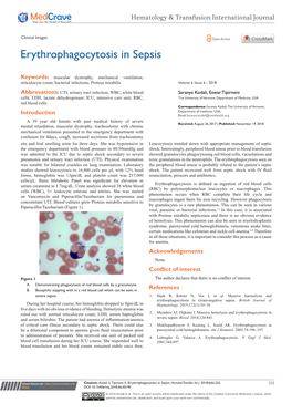 Erythrophagocytosis in Sepsis