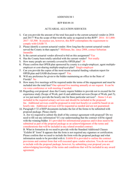 Addendum 1 Rfp Rm 09-18 Actuarial Aluation Services