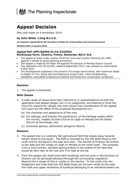 Appeal Decision Site Visit Made on 4 November 2014 by John Wilde C.Eng M.I.C.E