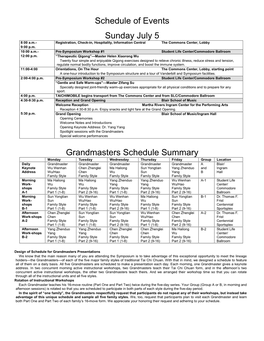 Detailed Symposium Schedule