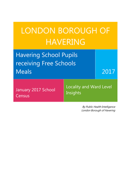 Havering School Pupils Receiving Free School Meals