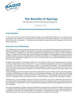 The Benefits of Synergy Conducted by the Pretesting Company