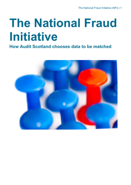 The National Fraud Initiative. How Audit Scotland Chooses Data to Be