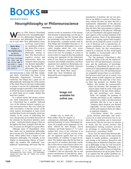 Neurophilosophy Or Philoneuroscience
