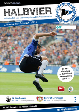 HALBVIER Offizielles Club- Und Stadionmagazin Des DSC Arminia Bielefeld