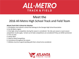 Meet the 2016 All-Metro High School Track and Field Team