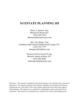 Nj Estate Planning 101