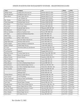Onsite Wastewater Management Systems – Registered Haulers