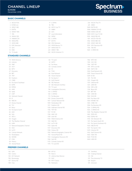 CHANNEL LINEUP ELMORE December 2016