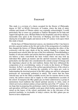 The Bka' Gdams Pa School of Tibetan Buddhism Authored by the Ecumenical Master Lo Dgon Pa Bsod Nams Lha'i Dbang Po (1423-1496) in 1484