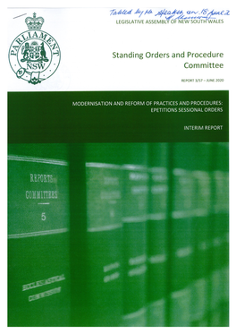 Standing Orders and Procedure Committee