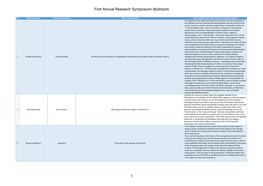 Doctoral School in the Humanities Research Symposium Abstracts