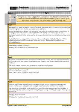 Date: Crime and Punishment Worksheet 3A