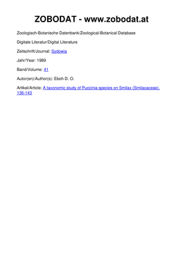 A Taxonomic Study of Puccinia Species on Smilax (Smilacaceae)