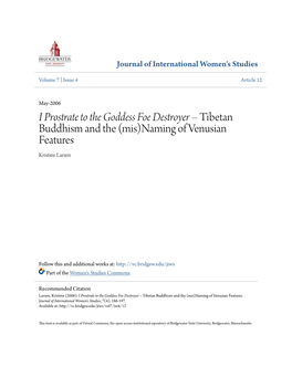 I Prostrate to the Goddess Foe Destroyer Â•Fi Tibetan Buddhism and the (Mis)Naming of Venusian Features