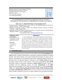 New Distributional Record of the Deep Pugnosepony Fish, Secutorindicius (Monkolprasit, 1973) (Perciformes: Leiognathidae) from Jakhau Coast, Gujarat