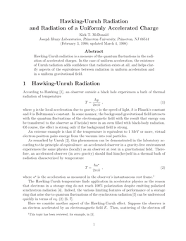 Hawking-Unruh Radiation and Radiation of a Uniformly Accelerated Charge Kirk T