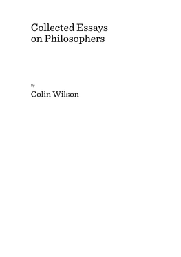 Collected Essays on Philosophers