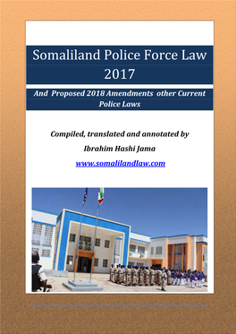 Somaliland Police Force Law 2017 & Proposed Amendments