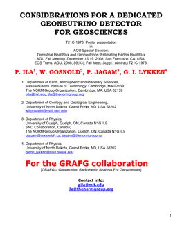 Considerations for a Dedicated Geoneutrino Detector for Geosciences