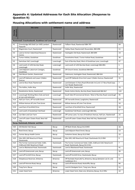 Appendix 4: Updated Addresses for Each Site Allocation (Response to Question 9)