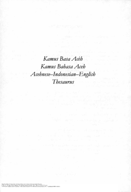 Kamus Basa Ach-Kamus Bahasa Aceh: Acehnese-Indonesian-English Thesaurus