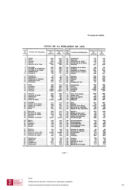 Censo De La Poblacion De 1970