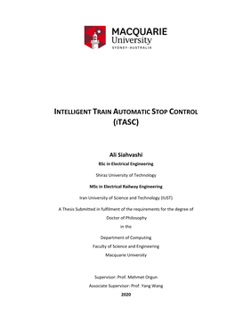 Intelligent Train Automatic Stop Control (Itasc)