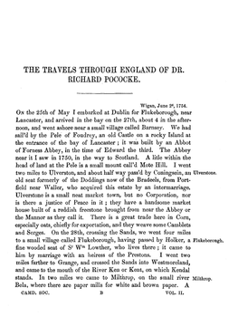 The Travels Through England of Dr. Richard Pococke