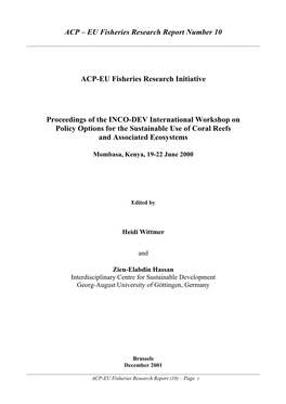 ACP – EU Fisheries Research Report Number 10