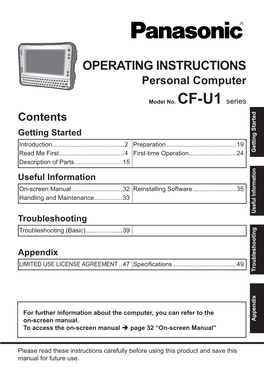 OPERATING INSTRUCTIONS Personal Computer