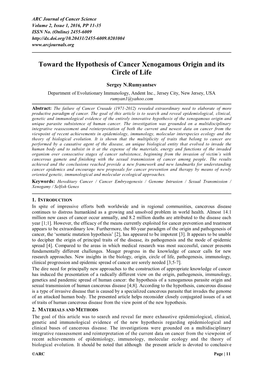 Fin the Hypothesis of Cancer Xenogamous Origin of and Circle of Life