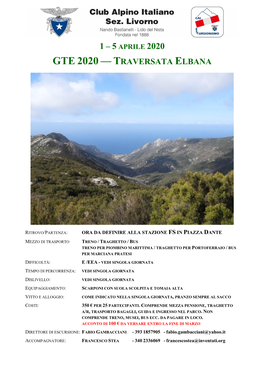 Gte 2020 — Traversata Elbana