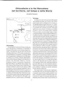 Chiusaforte E La Val Raccolana Nel Territorio, Nel Tempo E Nella Storia