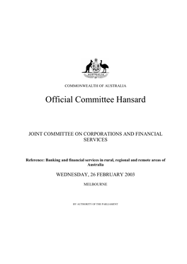 Official Committee Hansard