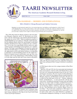 TAARII NEWSLETTER the American Academic Research Institute in Iraq