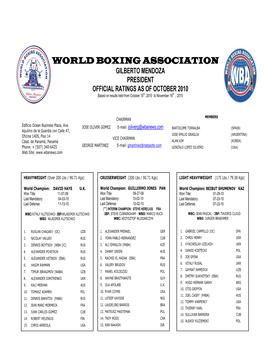 World Boxing Association Gilberto Mendoza