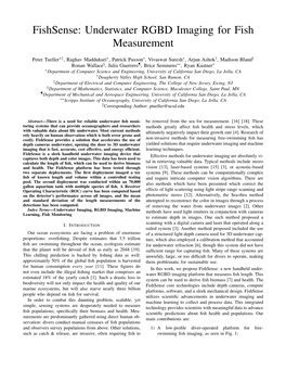 Fishsense: Underwater RGBD Imaging for Fish Measurement