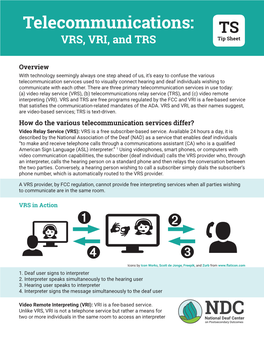 Telecommunications: VRS, VRI, And