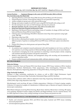 Mehar Sultana's CV