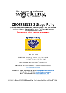 CROSSBELTS 2 Stage Rally