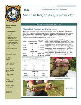 Sheridan Region Angler Newsletter