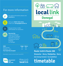 Route 288 Ballybofey to Derry (Stranorlar-Derry Route 1426)